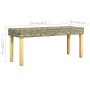 Natural kubu rattan and solid mango wood bench 110 cm by vidaXL, Dining and kitchen benches - Ref: Foro24-285791, Price: 80,6...