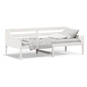 Solid white pine wood sofa bed 80x200 cm by , Beds and slatted bases - Ref: Foro24-842827, Price: 109,42 €, Discount: %