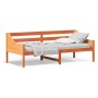 Sofá cama de madera maciza de pino marrón cera 90x200 cm de , Camas y somieres - Ref: Foro24-842833, Precio: 102,55 €, Descue...