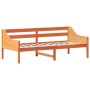 Wax brown solid pine wood sofa bed 90x200 cm by , Beds and slatted bases - Ref: Foro24-842833, Price: 111,99 €, Discount: %