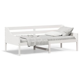 Sofá cama madera maciza de pino blanco 90x200 cm de , Camas y somieres - Ref: Foro24-842831, Precio: 111,55 €, Descuento: %