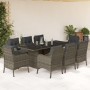 Set comedor jardín 9 pzas y cojines ratán sintético gris de , Conjuntos de jardín - Ref: Foro24-3211885, Precio: 986,91 €, De...