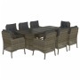 Garden dining set 9 pieces and gray synthetic rattan cushions by , Garden sets - Ref: Foro24-3211885, Price: 986,91 €, Discou...