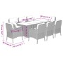 Set comedor jardín 9 pzas y cojines ratán sintético gris de , Conjuntos de jardín - Ref: Foro24-3211885, Precio: 986,91 €, De...