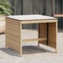 Gartenhocker mit Kissen 4 Stück PE Rattan beige 41x41x36cm von , Hocker für den Außenbereich - Ref: Foro24-365045, Preis: 91,...