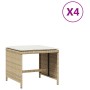 Gartenhocker mit Kissen 4 Stück PE Rattan beige 41x41x36cm von , Hocker für den Außenbereich - Ref: Foro24-365045, Preis: 91,...