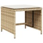 Garden stools with cushions 4 pcs PE rattan beige 41x41x36cm by , Outdoor ottomans - Ref: Foro24-365045, Price: 90,98 €, Disc...