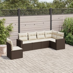 Set of 6 garden sofas and brown synthetic rattan cushions by , Garden sets - Ref: Foro24-3219023, Price: 420,38 €, Discount: %