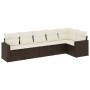 Set of 6 garden sofas and brown synthetic rattan cushions by , Garden sets - Ref: Foro24-3218983, Price: 421,67 €, Discount: %