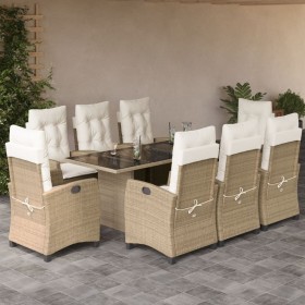 9-piece garden dining set with beige synthetic rattan cushions by , Garden sets - Ref: Foro24-3212693, Price: 1,00 €, Discoun...