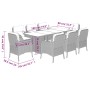 Garden dining set 9 pieces with light gray synthetic rattan cushions by , Garden sets - Ref: Foro24-3211891, Price: 949,56 €,...