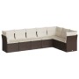 7-piece garden sofa set with brown PE rattan cushions by , Garden sets - Ref: Foro24-3217743, Price: 473,00 €, Discount: %