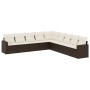 Set mit 9 Gartensofas und Kissen synthetisches Rattanbraun von , Modulare Sofas für den Außenbereich - Ref: Foro24-3251430, P...