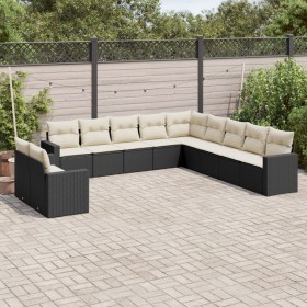 Garden sofa set 11 pieces and black synthetic rattan cushions by , Modular outdoor sofas - Ref: Foro24-3251523, Price: 721,11...