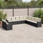 Set mit 11 Stück Gartensofas und Kissen synthetisches Rattan schwarz von , Modulare Sofas für den Außenbereich - Ref: Foro24-...