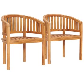 Sillas banana 2 unidades madera maciza de teca de vidaXL, Sillas de jardín - Ref: Foro24-48019, Precio: 315,42 €, Descuento: %