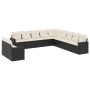 Set mit 11 Stück Gartensofas und Kissen synthetisches Rattan schwarz von , Modulare Sofas für den Außenbereich - Ref: Foro24-...