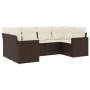 Set aus 6-teiligen Gartensofas und Kissen, synthetisches Rattanbraun von , Modulare Sofas für den Außenbereich - Ref: Foro24-...