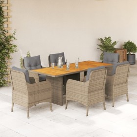 7-piece garden dining set with beige synthetic rattan cushions by , Garden sets - Ref: Foro24-3211902, Price: 797,05 €, Disco...