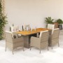 7-teiliges Garten-Esszimmer-Set mit Kissen synthetisches Rattan beige von , Gartensets - Ref: Foro24-3211900, Preis: 862,04 €...