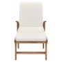 Sun lounger with solid cream teak wood cushion by vidaXL, Loungers - Ref: Foro24-48022, Price: 360,99 €, Discount: %