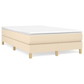 Cama box spring con colchón tela color crema 120x190 cm de , Camas y somieres - Ref: Foro24-3269669, Precio: 333,84 €, Descue...