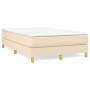 Cama box spring con colchón tela color crema 120x190 cm de , Camas y somieres - Ref: Foro24-3269669, Precio: 332,99 €, Descue...