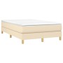 Cama box spring con colchón tela color crema 120x190 cm de , Camas y somieres - Ref: Foro24-3269669, Precio: 332,99 €, Descue...