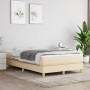 Cama box spring con colchón tela color crema 120x190 cm de , Camas y somieres - Ref: Foro24-3269669, Precio: 332,99 €, Descue...