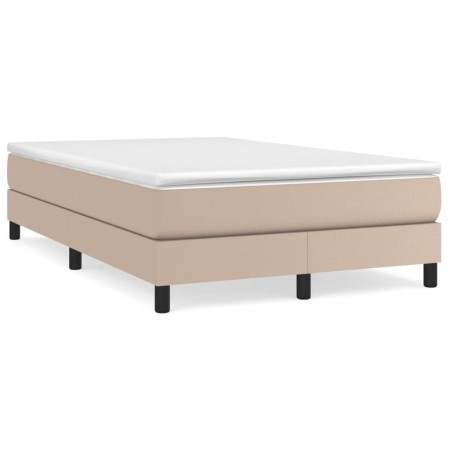 Box spring bed with cappuccino synthetic leather mattress 120x190cm by , Beds and slatted bases - Ref: Foro24-3269676, Price:...