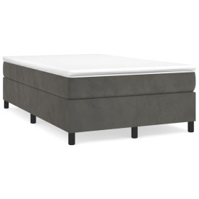 Box spring bed with dark gray velvet mattress 120x190 cm by , Beds and slatted bases - Ref: Foro24-3269704, Price: 356,99 €, ...