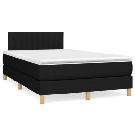 Box spring bed with mattress and LED lights black fabric 120x190 cm by , Beds and slatted bases - Ref: Foro24-3270104, Price:...