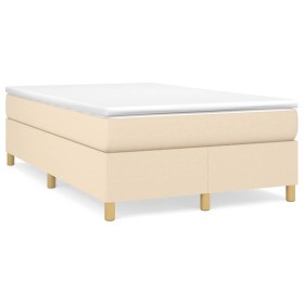 Box spring bed with cream fabric mattress 120x190 cm by , Beds and slatted bases - Ref: Foro24-3269695, Price: 354,99 €, Disc...