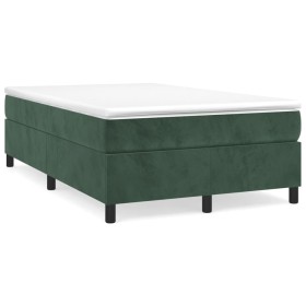 Cama box spring con colchón terciopelo verde oscuro 120x190 cm de , Camas y somieres - Ref: Foro24-3269706, Precio: 348,53 €,...