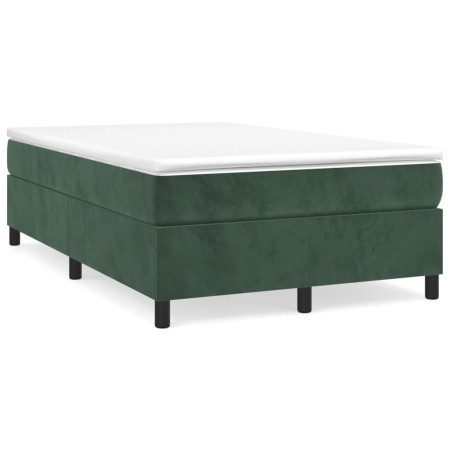 Cama box spring con colchón terciopelo verde oscuro 120x190 cm de , Camas y somieres - Ref: Foro24-3269706, Precio: 348,96 €,...