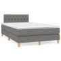 Cama box spring con colchón y LED tela marrón oscuro 120x190 cm de , Camas y somieres - Ref: Foro24-3270110, Precio: 387,02 €...