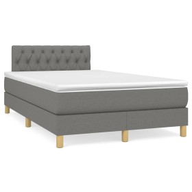 Cama box spring con colchón y LED tela marrón oscuro 120x190 cm de , Camas y somieres - Ref: Foro24-3270110, Precio: 393,30 €...