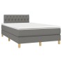 Cama box spring con colchón y LED tela marrón oscuro 120x190 cm de , Camas y somieres - Ref: Foro24-3270110, Precio: 393,30 €...