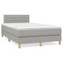 Boxspringbett mit Matratze und LED-hellgrauem Stoff 120x190 cm von , Betten und Lattenroste - Ref: Foro24-3270095, Preis: 377...