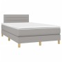 Cama box spring con colchón y LED tela gris claro 120x190 cm de , Camas y somieres - Ref: Foro24-3270095, Precio: 378,85 €, D...