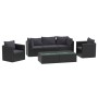 Set aus Gartenmöbeln und Kissen 7 Stück synthetisches Rattan schwarz von vidaXL, Modulare Sofas für den Außenbereich - Ref: F...