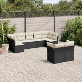 Set aus 8-teiligen Gartensofas und Kissen Kunstrattan schwarz von , Gartensets - Ref: Foro24-3249985, Preis: 546,69 €, Rabatt: %