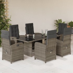 Set comedor jardín 7 pzas y cojines ratán sintético gris de , Conjuntos de jardín - Ref: Foro24-3212492, Precio: 1,00 €, Desc...