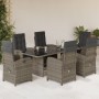 Garden dining set 7 pieces and gray synthetic rattan cushions by , Garden sets - Ref: Foro24-3212492, Price: 1,00 €, Discount: %