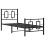 Bed frame with headboard and black metal footboard 75x190 cm by , Beds and slatted bases - Ref: Foro24-374249, Price: 75,54 €...