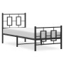 Bed frame with headboard and black metal footboard 75x190 cm by , Beds and slatted bases - Ref: Foro24-374249, Price: 75,54 €...