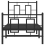 Bed frame with headboard and black metal footboard 75x190 cm by , Beds and slatted bases - Ref: Foro24-374249, Price: 75,54 €...