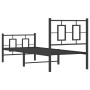 Bed frame with headboard and black metal footboard 75x190 cm by , Beds and slatted bases - Ref: Foro24-374249, Price: 75,54 €...