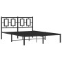 Bed frame with black metal headboard 135x190 cm by , Beds and slatted bases - Ref: Foro24-374240, Price: 103,99 €, Discount: %