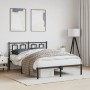 Estructura de cama con cabecero metal negro 135x190 cm de , Camas y somieres - Ref: Foro24-374240, Precio: 103,29 €, Descuent...